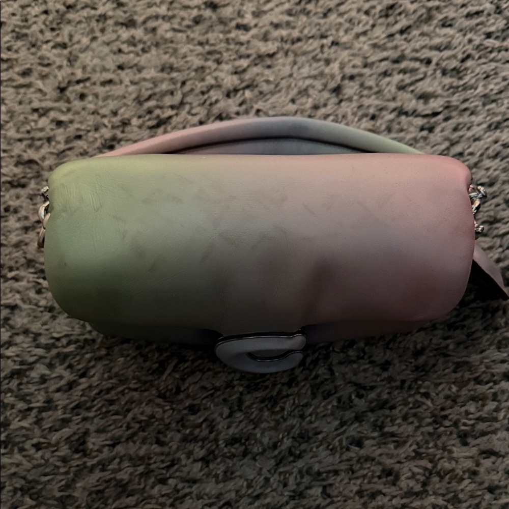 Coach Pastel Gradient Leather Shoulder Bag in Mint, Pink and Pale Blue - Picture 5 of 14
